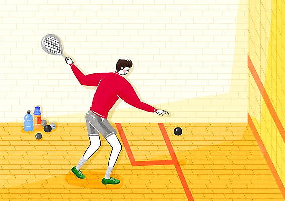 전신 PSD 남자 일러스트 공 실내 한명 사람 성인 운동 라켓 스쿼시라켓 싱글 스쿼시 남자만 남자한명만 성인남자만 성인만 국내일러스트 1 스포츠용품 스포츠 건강 내부 구기 파일형식