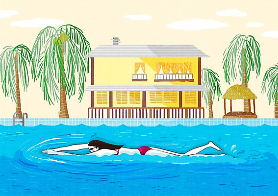 전신 PSD 여자 일러스트 수영장 한명 사람 성인 여름휴가 바캉스 비키니 야자수 수영 물안경 싱글 정자 여자만 여자한명만 성인여자만 성인만 국내일러스트 나무 1 건축물 수영복 휴가 수상스포츠 수영용품 파일형식 여름_계절