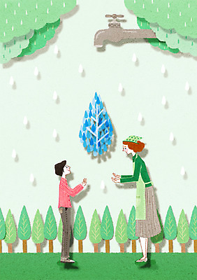 전신 PSD 나무 여자 아들 지구 일러스트 엄마 서기 사람 성인 두명 물 화목 물방울 환경보전 수도꼭지 에코 친환경 성인만 그린슈머 국내일러스트 모자관계 자연요소 식물 컨셉 가족 모션 환경 사회이슈 파일형식