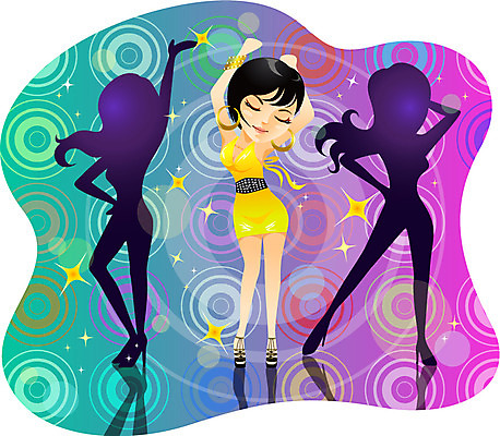 전신 여자 실루엣 일러스트 사람 성인 세명 섹시 활발 춤 자신감 화려 클럽 여자만 성인여자만 성인만 국내일러스트 AI파일 감정 컨셉 문화예술 촬영기법 파일형식 벡터