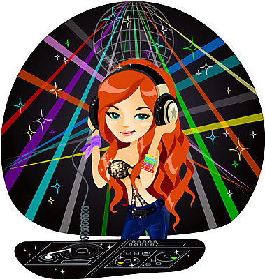 긴머리 여자 일러스트 장신구 한명 사람 상반신 성인 헤드셋 활발 자신감 DJ 클럽 미러볼 디제잉 여자만 여자한명만 성인여자만 성인만 국내일러스트 AI파일 1 헤어스타일 감정 음향기기 컨셉 장식 헤드폰 파일형식 벡터