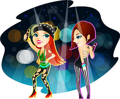 전신 모자 여자 일러스트 조명 병맥주 사람 성인 두명 활발 춤 자신감 화려 클럽 여자만 성인여자만 성인만 국내일러스트 AI파일 잡화 감정 컨셉 문화예술 맥주 파일형식 벡터