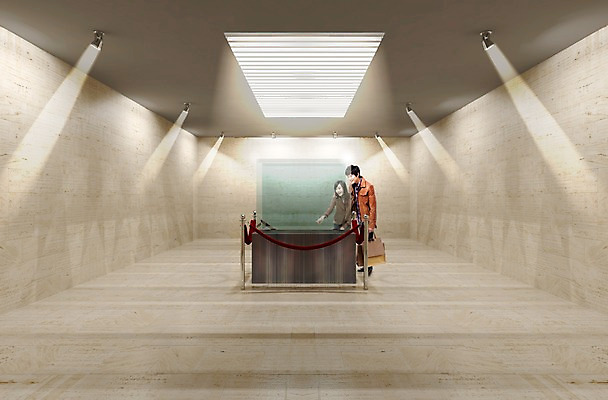 PSD 편집이미지 응시 여자 남자 조명 사람 상반신 성인 두명 3D 전시 디지털합성 합성 전시실 성인만 이미지편집 편집3D 시선 전시회 파일형식