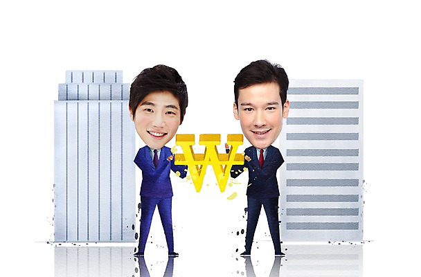 PSD 서양인 외국인 백인 편집이미지 캐릭터 남자 비즈니스 포토일러 미소 사람 동양인 정장 빌딩 성인 두명 경제 한국인 비즈니스맨 인물미니어처 광고편집 SD캐릭터 남자만 성인남자만 성인만 이미지편집 옷 표정 인종 건물 미니어처 직장인 파일형식