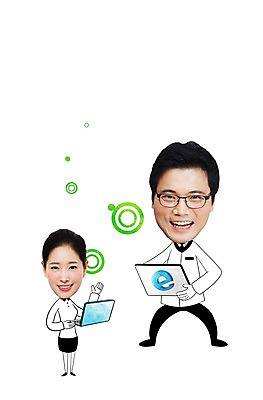 전신 PSD 편집이미지 캐릭터 여자 남자 비즈니스 포토일러 서기 미소 들기 사람 성인 두명 앞모습 노트북 한국인 웹서핑 비즈니스맨 비즈니스우먼 인물미니어처 광고편집 SD캐릭터 성인만 이미지편집 뷰포인트 모션 표정 동양인 전자제품 미니어처 직장인 파일형식