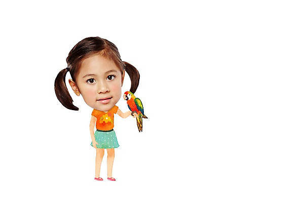 전신 PSD 편집이미지 캐릭터 여자 어린이 조류 포토일러 한명 서기 사람 동양인 소녀 합성 앵무새 인물미니어처 손등 광고편집 SD캐릭터 여자만 여자한명만 어린이만 소녀만 소녀한명만 놓기 이미지편집 동물 1 손 모션 인종 미니어처 파일형식