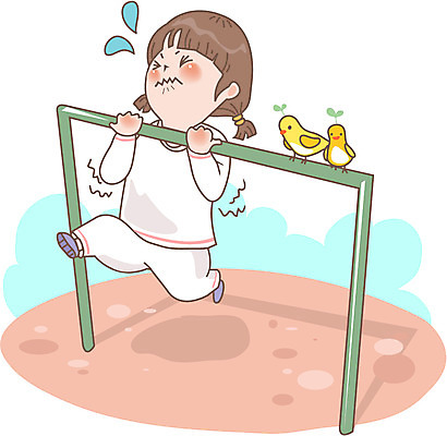 여자 어린이교육 교육 어린이 일러스트 매달리기 한명 사람 운동 철봉 여자만 여자한명만 어린이만 소녀만 소녀한명만 국내일러스트 AI파일 1 모션 건강 파일형식 벡터