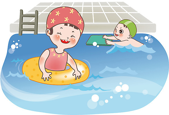 여자 어린이교육 교육 남자 수영복 어린이 일러스트 수영장 사람 두명 운동 수영 튜브 어린이만 국내일러스트 AI파일 옷 건강 수상스포츠 파일형식 벡터