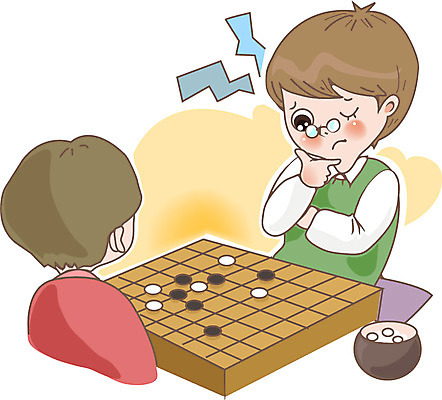 어린이교육 교육 남자 어린이 일러스트 사람 두명 고민 바둑 바둑알 바둑판 남자만 어린이만 소년만 국내일러스트 AI파일 감정 놀이 파일형식 벡터