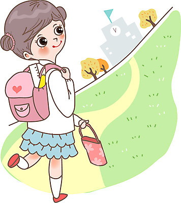 여자 어린이교육 교육 어린이 일러스트 학교 책가방 한명 사람 등교 준비물 여자만 여자한명만 어린이만 소녀만 소녀한명만 국내일러스트 AI파일 1 가방 등하교 파일형식 벡터