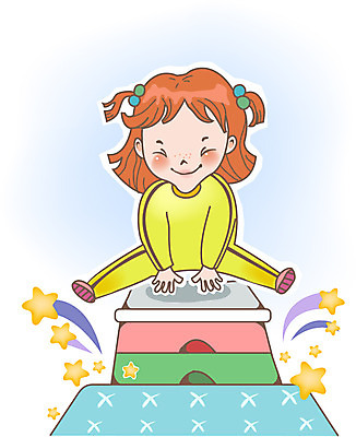 여자 어린이교육 교육 어린이 일러스트 한명 사람 운동 점프 뜀틀 여자만 여자한명만 어린이만 소녀만 소녀한명만 국내일러스트 AI파일 1 스포츠용품 모션 건강 파일형식 벡터