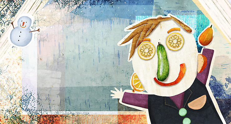 PSD 계절 얼굴 음식 백그라운드 겨울 채소 과일 일러스트 눈사람 호박 프레임 사람없음 피규어 표현 겨울배경 국내일러스트 신체부위 미니어처 파일형식