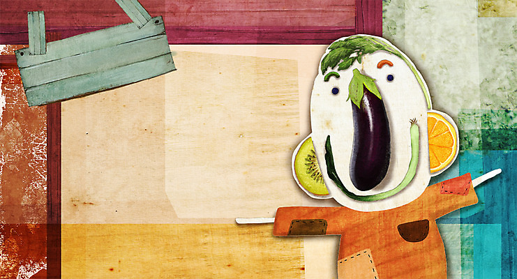 PSD 얼굴 음식 백그라운드 채소 과일 일러스트 가지 프레임 사람없음 피규어 표현 허수아비 파 국내일러스트 농업 신체부위 미니어처 파일형식