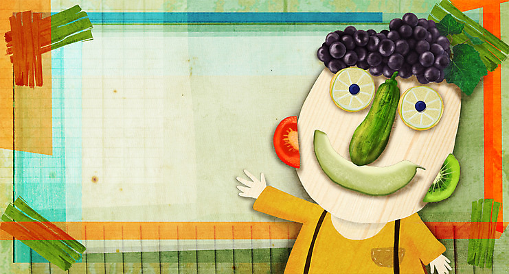 PSD 얼굴 음식 백그라운드 채소 과일 일러스트 호박 포도 프레임 사람없음 피규어 표현 멜론 국내일러스트 신체부위 미니어처 파일형식