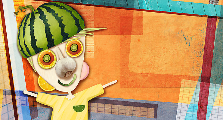 PSD 얼굴 음식 백그라운드 채소 과일 일러스트 수박 프레임 마늘 사람없음 피규어 표현 국내일러스트 신체부위 미니어처 파일형식