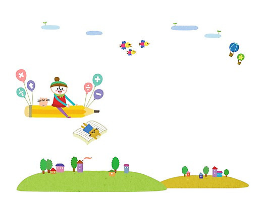 PSD 기호 여자 어린이교육 교육 어린이 일러스트 한명 사람 연필 열기구 비행 수학 즐거움 풍선 여자만 여자한명만 어린이만 소녀만 소녀한명만 국내일러스트 문자 1 감정 교과목 항공교통 학용품 필기구 파일형식