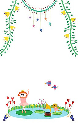 PSD 여자 어린이교육 교육 꽃 어린이 일러스트 한명 사람 연못 발레 즐거움 여자만 여자한명만 어린이만 소녀만 소녀한명만 국내일러스트 식물 1 감정 춤 파일형식