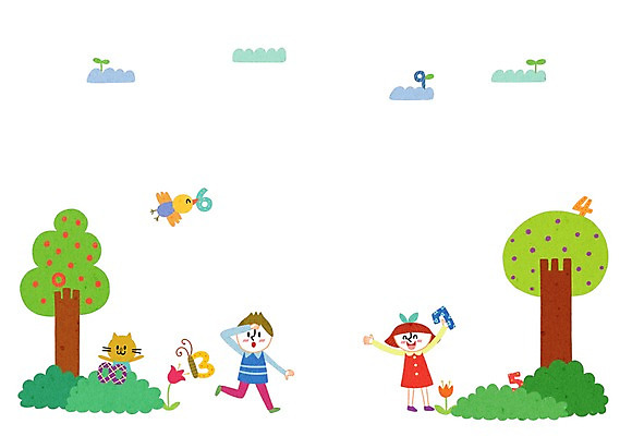 PSD 여자 어린이교육 교육 남자 어린이 일러스트 사람 두명 숫자 숲 즐거움 보물찾기 어린이만 국내일러스트 문자 감정 파일형식