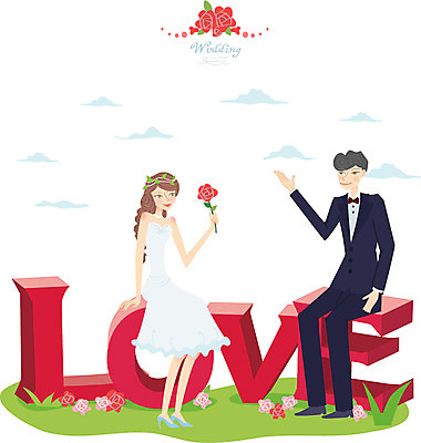 알파벳 영어 여자 남자 행복 신부 웨딩드레스 신랑 결혼 일러스트 사랑 사람 정장 턱시도 두명 축하 국내일러스트 AI파일 문자 드레스 옷 감정 컨셉 이벤트 파일형식 벡터