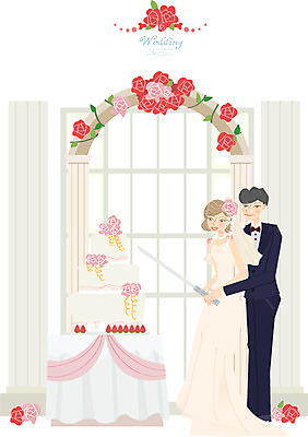 여자 남자 행복 신부 웨딩드레스 신랑 결혼 일러스트 사람 정장 턱시도 두명 케이크 축하 나이프 자르기 3단케이크 국내일러스트 AI파일 식기 드레스 옷 감정 컨셉 모션 디저트 이벤트 칼 파일형식 벡터