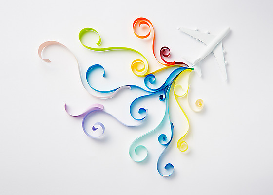 포토 JPG 스튜디오촬영 모양 종이 백그라운드 비행기 실내 사람없음 컬러풀 페이퍼아트 오브젝트 종이공예 국내포토 컬러 항공교통 대중교통 내부 공예 파일형식