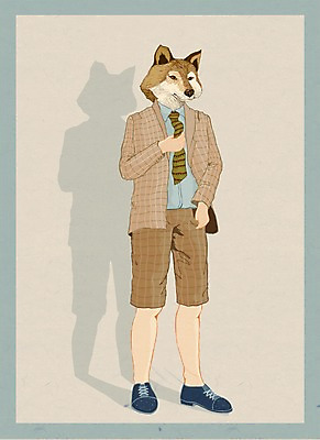 전신 PSD 동물 옷 패션 남자 일러스트 의인화 한명 서기 사람 늑대 특별함 남자만 남자한명만 국내일러스트 1 컨셉 포유류 모션 파일형식