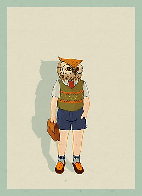 전신 PSD 동물 학생 옷 패션 남자 안경 일러스트 책가방 의인화 한명 서기 사람 부엉이 특별함 남자만 남자한명만 국내일러스트 1 잡화 컨셉 가방 모션 조류 파일형식