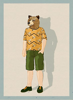 전신 PSD 동물 옷 패션 남자 일러스트 곰 의인화 한명 서기 사람 특별함 남자만 남자한명만 국내일러스트 1 컨셉 포유류 모션 파일형식