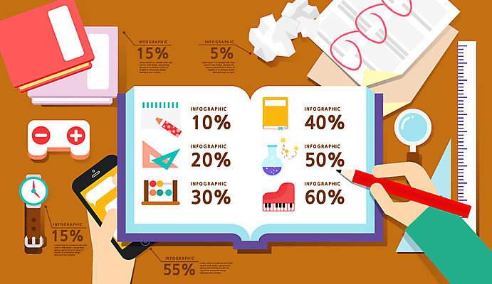 학생 손 일러스트 통계 수치 그래프 종류 한명 사람 신체부위 책 숫자 자료 인포그래픽 옵션 시험지 국내일러스트 AI파일 문자 1 파일형식 벡터
