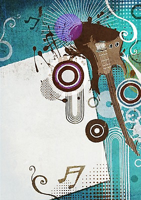 도형 PSD 손 음악 백그라운드 무늬 음표 일러스트 프레임 사람없음 신체부위 기타 원형 일렉기타 팝아트 국내일러스트 기호 현악기 문화예술 사람 그림 파일형식