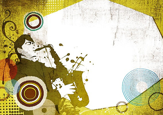 PSD 남자 악기 백그라운드 연주 무늬 일러스트 프레임 사람 상반신 성인 원형 색소폰 팝아트 남자만 성인남자만 성인만 국내일러스트 도형 음악 목관악기 그림 파일형식