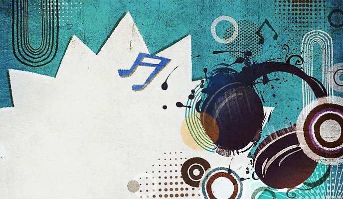 PSD 음악 백그라운드 무늬 음표 일러스트 프레임 사람없음 헤드폰 소리 원형 팝아트 국내일러스트 도형 기호 음향기기 문화예술 그림 파일형식