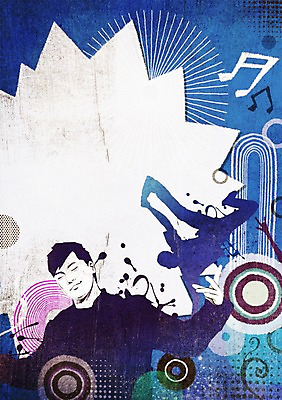 도형 PSD 남자 실루엣 음악 백그라운드 무늬 음표 일러스트 프레임 사람 상반신 성인 두명 눈감음 물방울무늬 춤 원형 비보이 팝아트 남자만 성인남자만 성인만 국내일러스트 기호 모션 문화예술 촬영기법 그림 파일형식