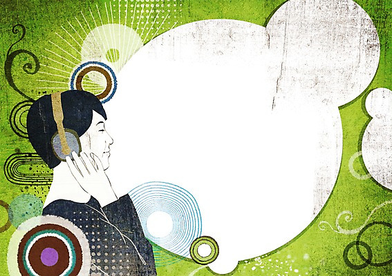 도형 PSD 여자 음악 백그라운드 무늬 일러스트 프레임 한명 사람 상반신 눈감음 물방울무늬 헤드폰 음악감상 감상 원형 팝아트 여자만 여자한명만 국내일러스트 1 음향기기 모션 문화예술 그림 파일형식