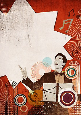 도형 PSD 남자 음악 백그라운드 무늬 음표 일러스트 노래 프레임 한명 서기 사람 정장 상반신 눈감음 물방울무늬 원형 악보 팝아트 성악 남자만 남자한명만 국내일러스트 1 기호 옷 모션 문화예술 그림 파일형식