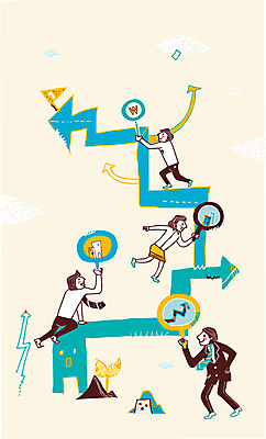 전신 1 여자 남자 화살표 일러스트 비즈니스 돋보기 협력 함께함 사람 여러명 성인 건물 도움 비즈니스맨 비즈니스우먼 노력 찾기 성인만 국내일러스트 AI파일 건축물 다수 컨셉 모션 직장인 파일형식 벡터