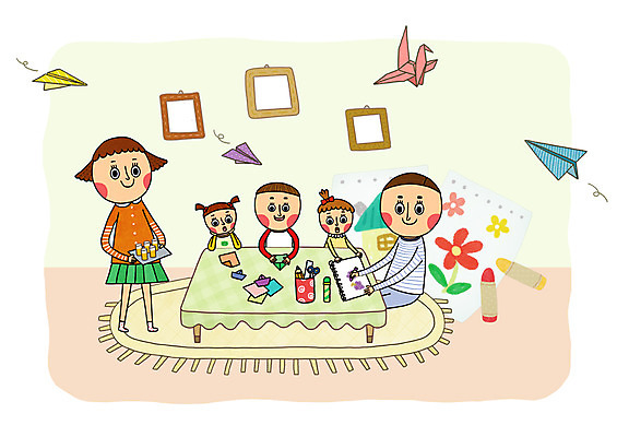 PSD 여자 남자 딸 행복 아들 어린이 액자 거실 일러스트 가족 탁자 엄마 함께함 실내 사람 앉기 소녀 소년 여러명 상반신 성인 화목 카펫 학 아기 아빠 종이비행기 그림 크레파스 종이접기 색종이 다자녀 국내일러스트 감정 종이 가구 다수 컨셉 관계 모션 조류 학용품 내부 자녀 접기 파일형식