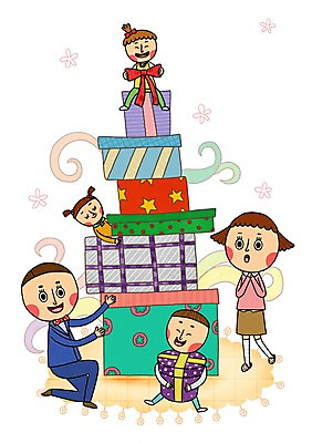 전신 PSD 여자 남자 딸 행복 리본 아들 어린이 일러스트 포장 가족 엄마 함께함 실내 선물 서기 미소 사람 앉기 정장 소녀 소년 여러명 상반신 성인 상자 화목 놀람 아기 아빠 다자녀 국내일러스트 옷 감정 다수 컨셉 관계 모션 표정 내부 자녀 파일형식