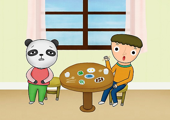 주간 전신 PSD 동물 캐릭터 한마리 남자 어린이 의자 일러스트 창문 식탁 밥 반찬 실내 의인화 한명 서기 사람 앉기 식사 고통 커튼 질병 판다 배탈 복부 남자만 남자한명만 어린이만 소년만 소년한명만 일러캐릭터 자연요소 1 감정 음식 가구 곰 의학 모션 탁자 내부 신체부위 파일형식