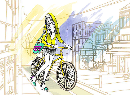 전신 PSD 우먼라이프 라이프스타일 여자 가방 일러스트 거리 한명 사람 성인 야외 걷기 자전거 당기기 후드티셔츠 여자만 여자한명만 성인여자만 성인만 국내일러스트 1 잡화 티셔츠 모션 생활 바이크 파일형식