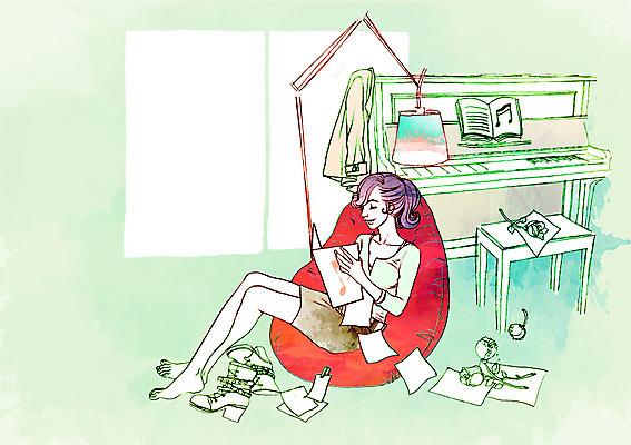 전신 PSD 우먼라이프 라이프스타일 여자 악기 음악 구두 의자 음표 일러스트 실내 한명 사람 앉기 성인 소파 음악가 건반 피아노 악보 여자만 여자한명만 성인여자만 성인만 국내일러스트 직업 1 기호 가구 신발 모션 문화예술 내부 생활 건반악기 파일형식