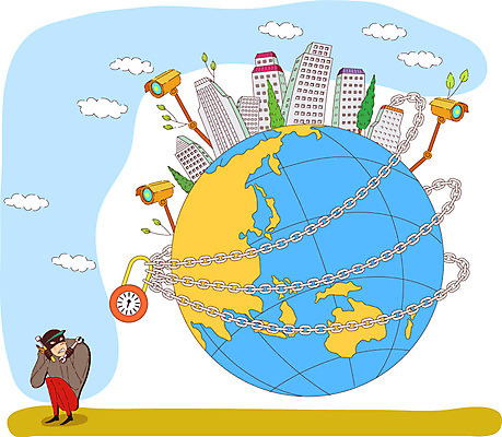 전신 나무 구름 남자 지구 일러스트 자물쇠 한명 사람 앉기 성인 건물 도구 좌절 보호 쇠사슬 도둑 보안 감시카메라 숨김 남자만 남자한명만 성인남자만 성인만 국내일러스트 AI파일 자연요소 식물 1 건축물 감정 컨셉 모션 안전 카메라 범죄인 파일형식 벡터