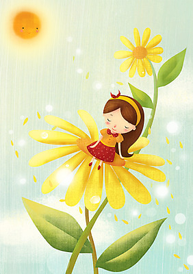 주간 전신 PSD 식물 긴머리 여자 꽃잎 꽃 어린이 일러스트 상상 날리기 한명 사람 앉기 소녀 야외 태양 눈감음 머리띠 순수 어린이상상 여자만 여자한명만 어린이만 소녀만 소녀한명만 동심 국내일러스트 자연요소 1 헤어스타일 컨셉 장신구 모션 파일형식