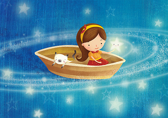 PSD 동물 긴머리 여자 별 어린이 일러스트 상상 한명 사람 소녀 고양이 머리띠 보트 순수 어린이상상 선박 여자만 여자한명만 어린이만 소녀만 소녀한명만 동심 국내일러스트 자연요소 1 헤어스타일 컨셉 수상교통 배_교통 장신구 포유류 반려동물 파일형식