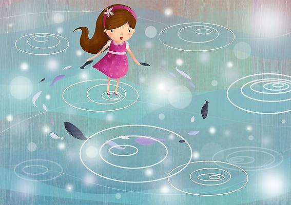 PSD 긴머리 여자 물결 어린이 여러마리 일러스트 상상 어류 한명 사람 소녀 빛 머리띠 수면 순수 어린이상상 여자만 여자한명만 어린이만 소녀만 소녀한명만 동심 국내일러스트 1 헤어스타일 다수 컨셉 장신구 물 수중동물 파일형식