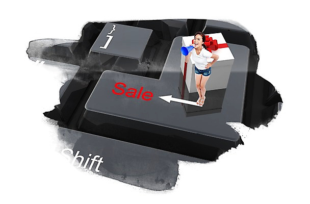 PSD 외국인 편집 편집이미지 여자 백그라운드 한명 사람 이벤트 그래픽 쇼핑 3D 세일 확성기 외침 키보드 여자만 여자한명만 편집3D 1 인종 소리 디지털합성 파일형식