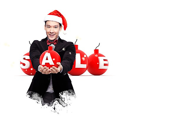 PSD 외국인 편집 편집이미지 남자 백그라운드 한명 사람 이벤트 그래픽 쇼핑 산타클로스 3D 세일 폭탄 남자만 남자한명만 편집3D 1 크리스마스 인종 폭발물 디지털합성 파일형식