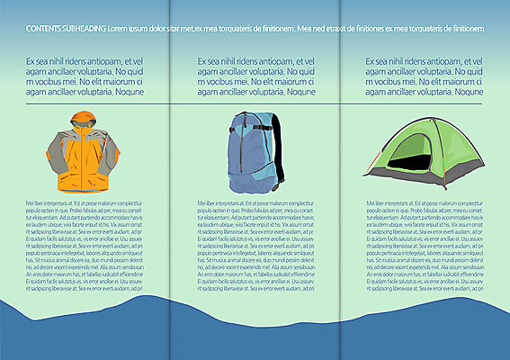 템플릿 편집 표지디자인 북디자인 옷 내지 리플렛 백그라운드 북커버 가방 3단접지 배낭 레저용품 레저 산 아웃도어 텐트 팜플렛 사람없음 등산 등산복 등산용품 이미지템플릿 AI파일 잡화 캠핑도구 트래킹 레포츠용품 파일형식 벡터