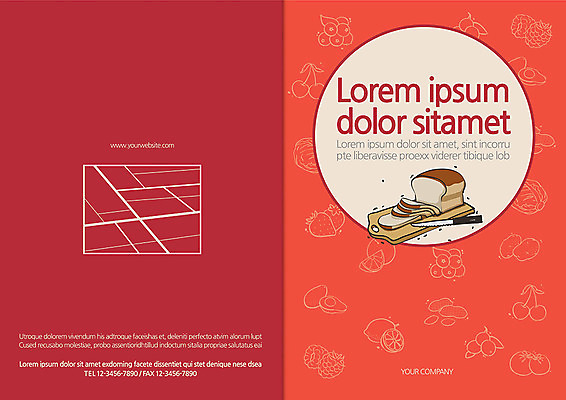 템플릿 편집 표지디자인 북디자인 표지 음식 빵 백그라운드 북커버 오렌지 과일 도마 팜플렛 사람없음 체리 칼 레몬 식빵 슬라이스 이미지템플릿 AI파일 주방용품 파일형식 벡터