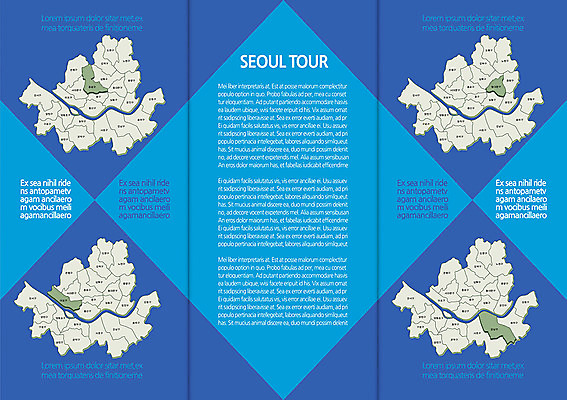 템플릿 편집 표지디자인 북디자인 아시아 내지 리플렛 여행 백그라운드 지도 북커버 3단접지 서울 한국 팜플렛 사람없음 관광지 국내여행 이미지템플릿 AI파일 나라 파일형식 벡터